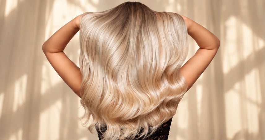 Blond premiumperuk med vågigt hår